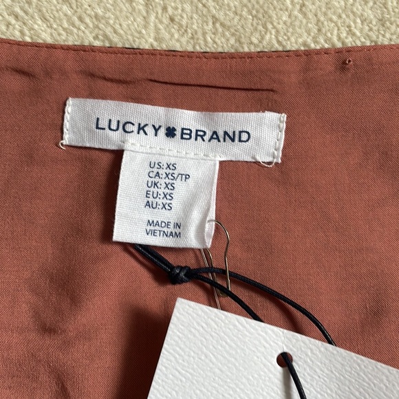 Lucky Brand rusty/ pink paisley dress size xs - Picture 6 of 7